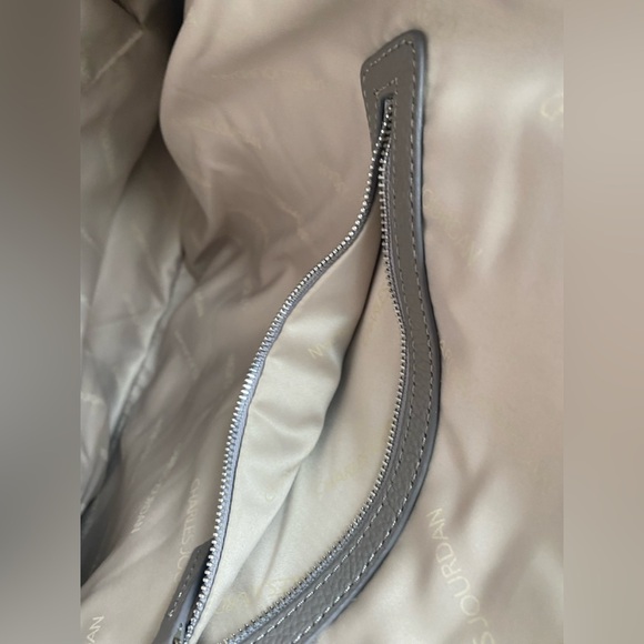 Charles Jourdan Colorblock Purse handbag satchel deep bag gray pebble leather EC - Picture 7 of 9